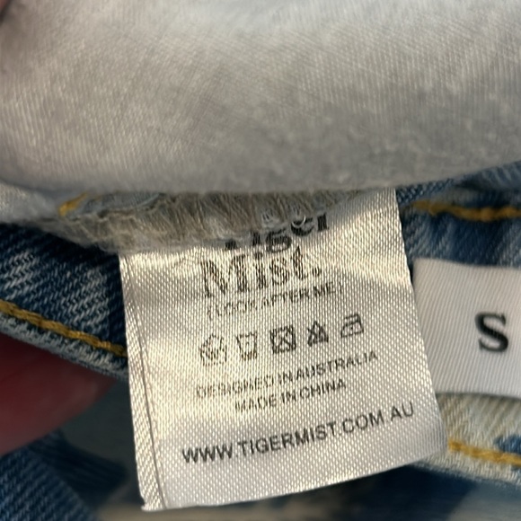 Tiger Mist Hawaiian Hibiscus High Waist Baggy Fit Button Fly Jeans - Picture 14 of 14